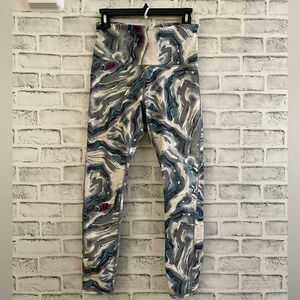 Women’s GAIAM multi watercolor paint pattern athletic high waist leggings M